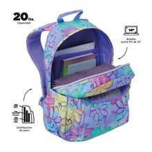 Mochila Totto Acuarela Graffiti Flores
