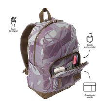 Mochila Totto Tocax Hojas Morada