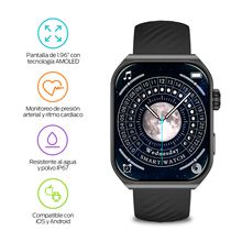 Smartwatch Compatible con iOS y Android IP67 Negro