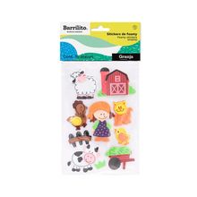 Stickers de Foamy Barrilito Granja 10 piezas