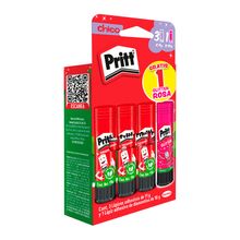 Pritt Lápices Adhesivos 11g y 1 Lápiz Adhesivo Glitter Rosa 10g 4 piezas
