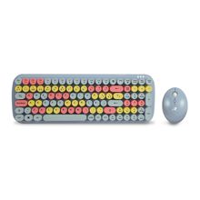 Teclado y Mouse Inalámbrico Retro Gris