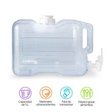 Dispensador de Agua para Refrigerador con Grifo para 5 litros