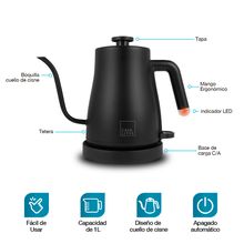 Tetera Eléctrica Casa Litus Acero Inoxidable Negra