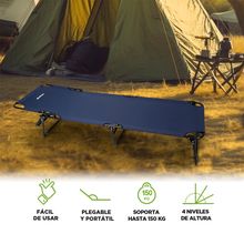 Catre Individual Hikeo Plegable Azul