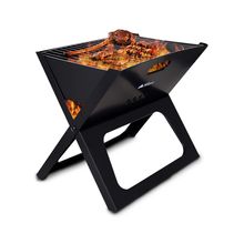 Asador Portátil de Carbón Hikeo Plegable Negro