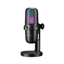 Micrófono Condensador Profesional Akane Omnia300 USB Filtro Antipop, Luz LED y Base Incluida