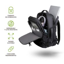 Mochila de Viaje Hikeo Impermeable Negra