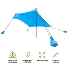 Carpa Portátil Hikeo Plegable Protección UV Azul 3x3m