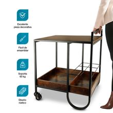 Carrito de Servicio Casa Litus Diseño Industrial 63x43x73 cm