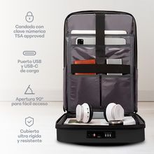 Mochila de Viaje Sendera Rígida Antirrobo Negra