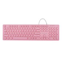 Teclado Alámbrico Techzone Oval Rosa