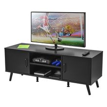 Mueble para TV con Puertas y Entrepaños Lucca Negro