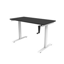 Escritorio de Altura Ajustable Randu Manual Base Blanca Cubierta Negra