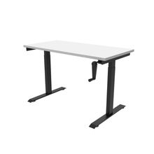 Escritorio de Altura Ajustable Randu Manual Negro y Blanco