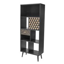 Librero Bukler Diseño Moderno Negro y Café
