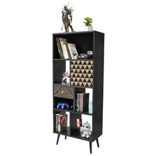 Librero Bukler Diseño Moderno Negro y Café