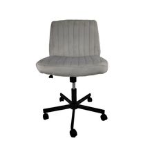 Silla de Oficina Gardenia Acanalada Terciopelo Gris Claro
