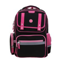 Mochila Chenson Happy Girl Strong Grande Negro Fucsia