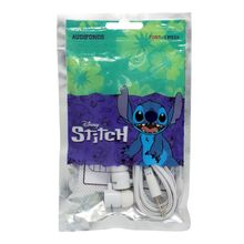 Audífonos Alámbricos Disney Stitch Feliz Blancos