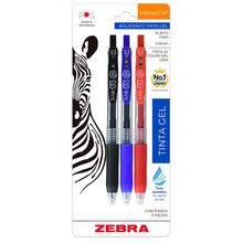 Bóligrafos de Gel Zebra Sarasa Clip Punto Fino 3 piezas