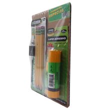 Combo Lápices con Sacapuntas My First y Lápices Adhesivos 36g y 8g Dixon 7 piezas