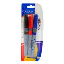 Marcadores Permanentes Azor Signal Punto Fino Multicolor 3 piezas