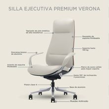 Silla Ejecutiva Premium Stuk Verona Ergonómica Blanca