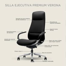 Silla Ejecutiva Premium Stuk Verona Ergonómica Negra