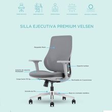 Silla Ejecutiva Premium Stuk Velsen Ergonómica Gris