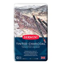 Lápices de Colores Derwent Tinted Charcoal 12 pzas