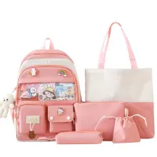 Mochila y Accesorios Aoku Luck Rosa 5pzs