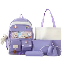 Mochila y Accesorios Aoku Luck Lila 5pzs