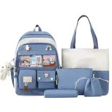 Mochila y Accesorios Aoku Luck Azul Claro 5pzs