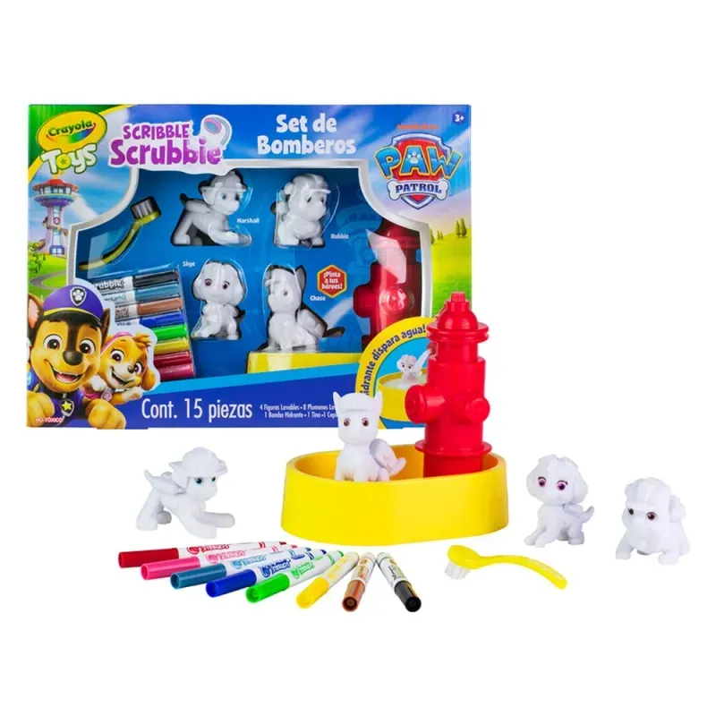 set_bomberos_crayola_paw_patrol _15_piezas_completo