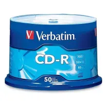 CD-R Verbatim | 700MB | 52X | 80Min | 50 piezas | Grabable
