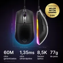 Mouse Alámbrico SteelSeries Rival 3 Gen 2 Negro