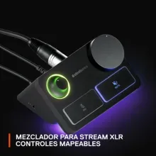 Micrófono SteelSeries XLR + Mezclador de Secuencia Alias Pro - US Negro