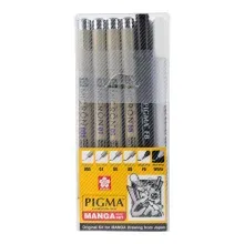 Estilógrafos Sakura Pigma Para Manga 6pzs