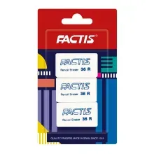 Gomas Factis 36R | Blíster | 3 Piezas | 14.5x8 cm