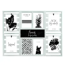 Portarretrato Múltiple Fiorum de Polipropileno 8 Fotos 4x6 Gris