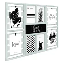 Portarretrato Múltiple Fiorum de Polipropileno 8 Fotos 4x6 Gris