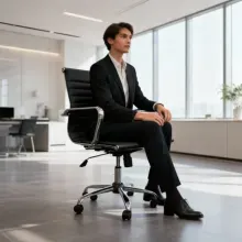 Silla Básica de Oficina Modell Negra