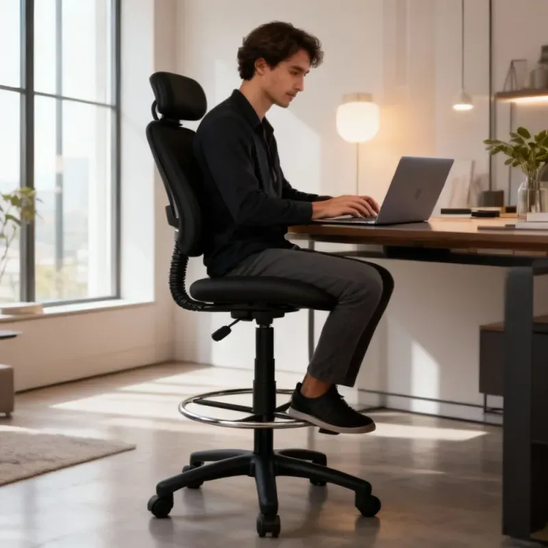 silla_alta_para_restirador_connor_ergonomica_negra_ambientada_persona