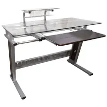 Escritorio de Trabajo OfficeMax Cardwell Vidrio Templado Gris