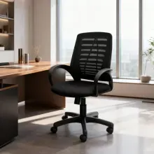 Silla Básica de Oficina OfficeMax Mate Ergonómica Negra
