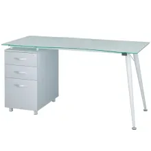 Escritorio de Trabajo Eslov Vidrio Templado Blanco