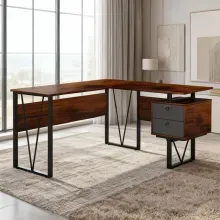 Escritorio en L Stuk Sierpe Chocolate