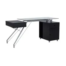 Escritorio de Trabajo Stuk Lasker Vidrio Templado Negro