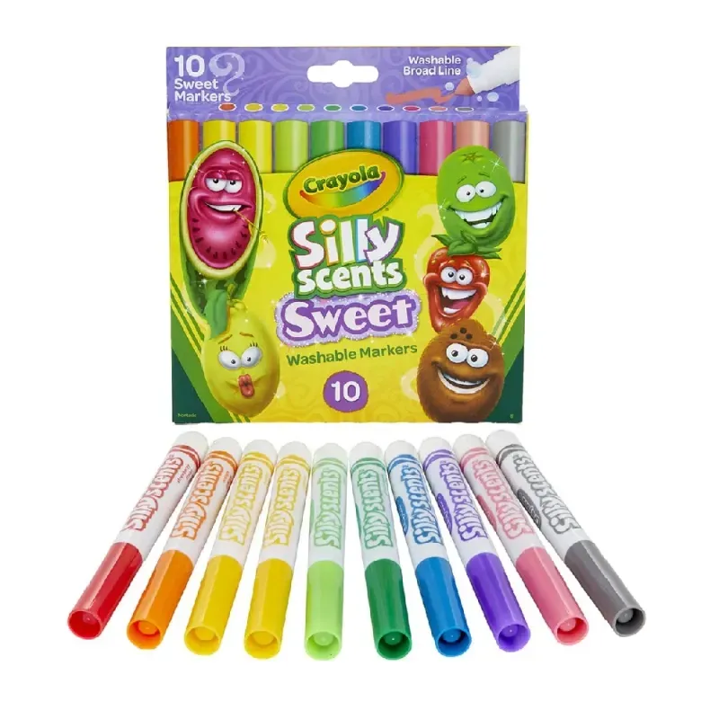plumones_silly_scents_crayola_aromáticos_10_piezas_frente